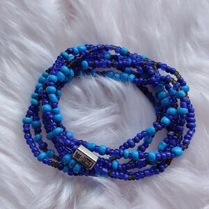 4/$50⭐️Blue Seed Beads Wrap Bracelet Extra Long